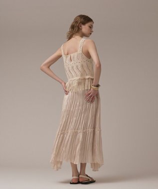 GRACE CONTINENTAL ワッシャープリーツスカート ベージュ