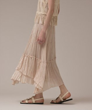 GRACE CONTINENTAL ワッシャープリーツスカート ベージュ