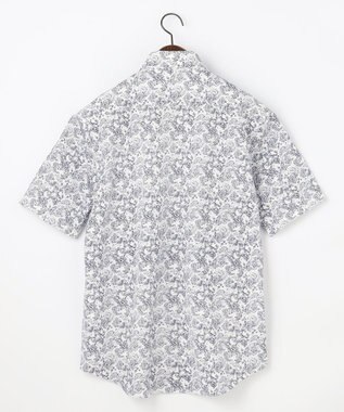 JOSEPH ABBOUD 【日本製ジャージー使用・清涼感・イージーケア】シャンブレー ペイズリープリント シャツ ホワイト系7