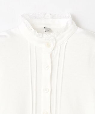 ANY KIDS リボン付きスタンドカラーブラウス ホワイト