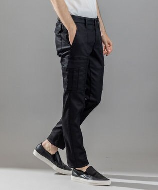 JOSEPH HOMME  新型【抜群のストレッチ性/光沢素材】ハイパワーソフトストレッチ デザインパンツ/ STICK DESIGN ブラック系