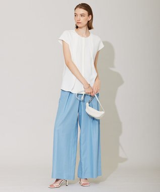 ICB 【洗える】 UnleashLite タックパンツ サックスブルー系