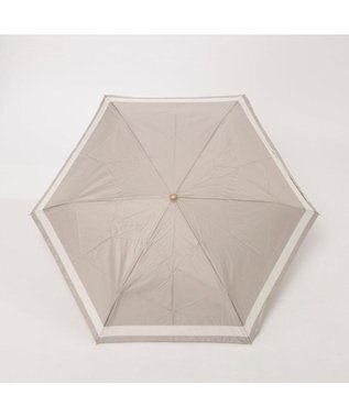 UNBILLION カシュネ cachenez / PU切り継ぎボーダー3段折りたたみ傘 ダークベージュ