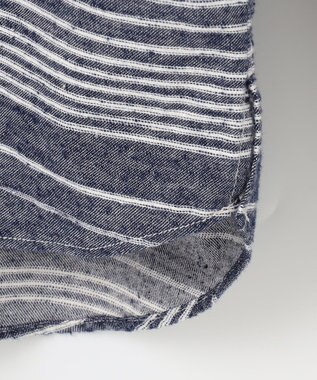 JOSEPH ABBOUD MOUNTAIN 【SPACE／UNISEX】OGスラブシャンブレーマルチボーダー シャツ サックスブルー系1