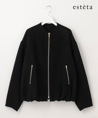 23区 【エステータ】ブラッシュドラムズウール ブルゾン ブラック系