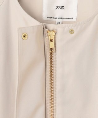 23区 【撥水加工】ライトツイル ノーカラーコート ベージュ系