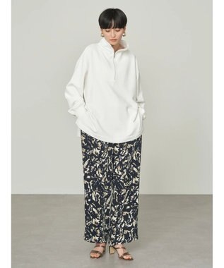 AMERICAN HOLIC ハーフＺＩＰ裏毛チュニック Off White