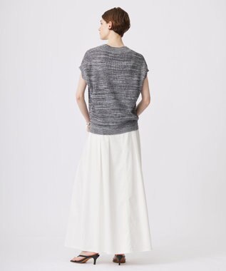 ICB L 【洗える】PlaX コットンソフトデニムスカート オフホワイト系