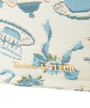 Maison de FLEUR ティーカップ柄ゴブランスクエアトートバッグ Off White