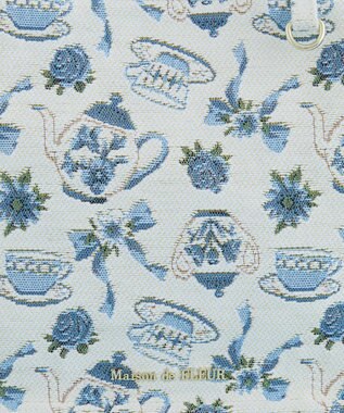 Maison de FLEUR ティーカップ柄ゴブランスクエアトートバッグ Off White