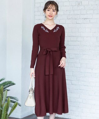 洗える 大人上品な刺繍ニットワンピース Tiaclasse ファッション通販 公式通販 オンワード クローゼット