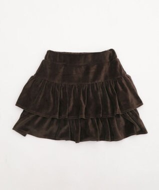 WEGO ベロアフリルスカパン ブラウン