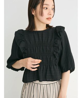 Green Parks ・ＥＬＥＮＣＡＲＥ　ＤＵＥ　シャドーチェックブラウス Black