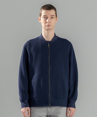 JOSEPH HOMME 新色追加【オリジナル素材/シワになりにくい】ライトタックジャージー ジップアップブルゾン ネイビー系