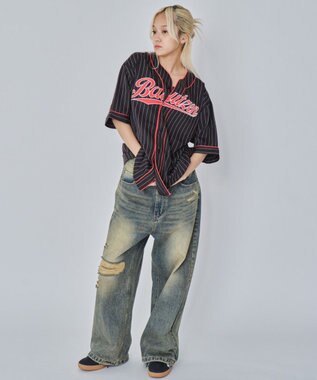 WEGO 【ユニセックス着用ITEM/MLサイズ展開】ベースボールシャツ（SS） ブラック