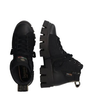 INTER-CHAUSSURES 【BUSSOLA】コーデュラナイロン防水ショートブーツ ブラック雑材