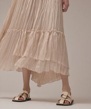 GRACE CONTINENTAL ワッシャープリーツスカート ベージュ