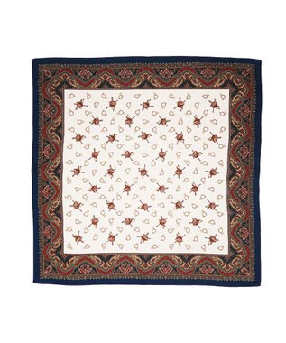 Marca 【伝統横濱スカーフ】ホルン  小判 シルクツイル スカーフ ネイビー