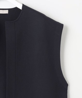 UNFILO 【軽量/ストレッチ/シワになりにくい】ミラノリブ ハーフジレ ネイビー