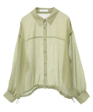 Green Parks 裾ドロストシアーシャツ Green