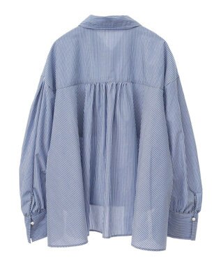 earth music&ecology オーバーフレアシャツ Stripe