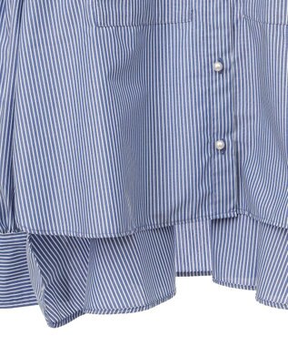 earth music&ecology オーバーフレアシャツ Stripe