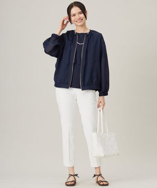 自由区 S 【接触冷感・UVカット・吸水速乾・抗菌防臭・洗える】ハイツイストポンチフレアディティール カットソー ネイビー