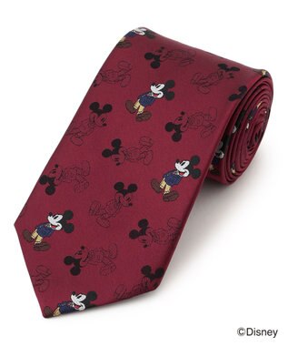 J.PRESS MEN 【DISNEY COLLECTION】シルクレップジャガード ネクタイ / ミッキーマウス ワイン系