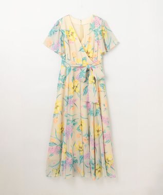 GRACE CONTINENTAL ミモザプリントワンピース ベージュ