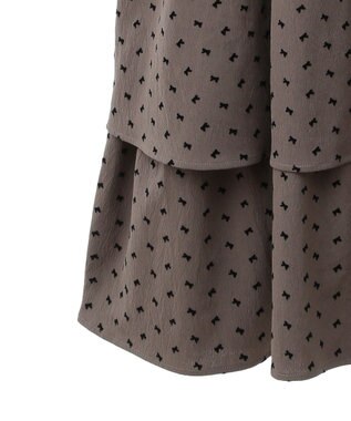 Green Parks ■ＥＳＣＡＲ　リボンｐｔフリルネックワンピース Gray Beige