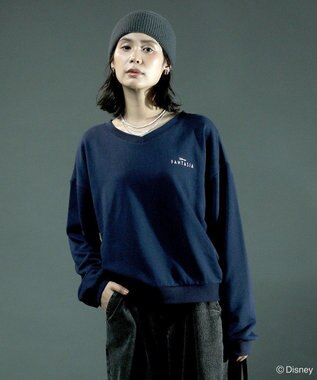 Green Parks ＦＡＮＴＡＳＩＡ／Ｖネックバッグプリントスウェット Navy