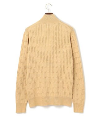 J.PRESS MEN ギマコットン ケーブルハーフジップ ニット ベージュ系