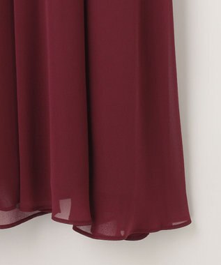 自由区 【WEB限定】シフォンレースコンビネーション ドレス ワイン系