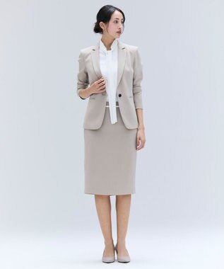 BEIGE， 【洗える・L-size】CINDY / タイトスカート Taupe × White