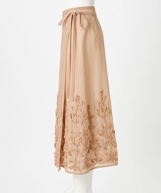 23区 【GOLD LABEL】コットンオーガンジー 刺繍 ラップスカート ベージュ系