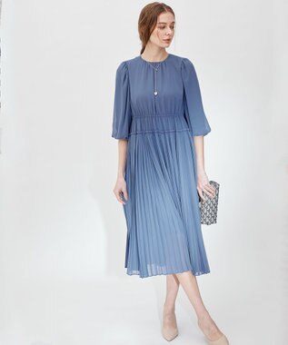 23区 L 【APPLAUDIR】シフォンジョーゼット ドレス ブルー系