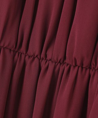 自由区 【WEB限定】シフォンレースコンビネーション ドレス ワイン系