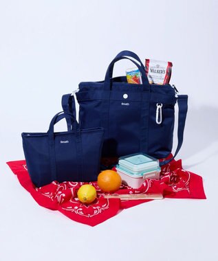 TOPKAPI 【Breath TOPKAPI】CHILLGO 保冷バッグ付き ショルダー付き ナイロン トートバッグ M / 撥水 ネイビー