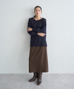 YECCA VECCA メルトンナロースカート Brown