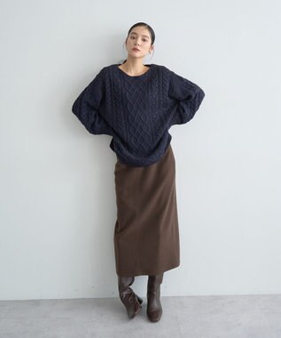 YECCA VECCA メルトンナロースカート Brown