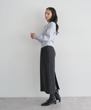 YECCA VECCA メルトンナロースカート Charcoal Gray