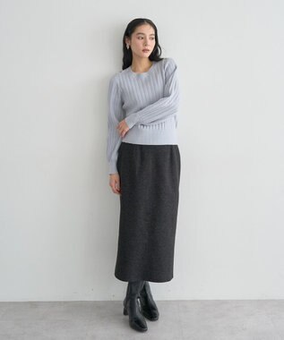 YECCA VECCA メルトンナロースカート Charcoal Gray