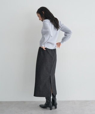 YECCA VECCA メルトンナロースカート Charcoal Gray