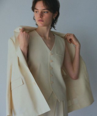 NAVE 【Nave・セットアップ可】ウールポリエステルツイルベスト アイボリー系