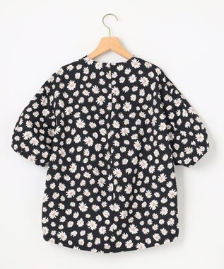 組曲 S 【組曲×setsuko sagittaire】ハイカウントストレッチプリント ブラウス ブラック系6