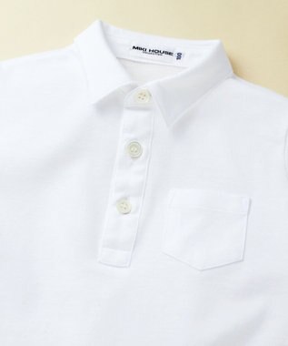 MIKI HOUSE HOT BISCUITS 【ミキハウス】【90-130cm】 天竺素材の半袖シャツ 白