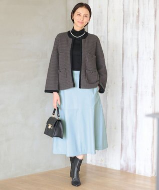 自由区 ラムレザー スカート グレイッシュミント