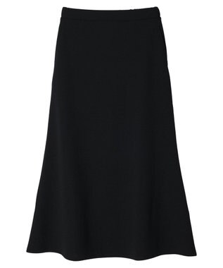 Green Parks カットジョーゼット裾フレアスカート Black