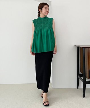 UNFILO 【WEB限定】シアーシャーリングブラウス グリーン