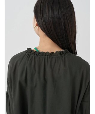 earth music&ecology ギャザーショートブラウス Black